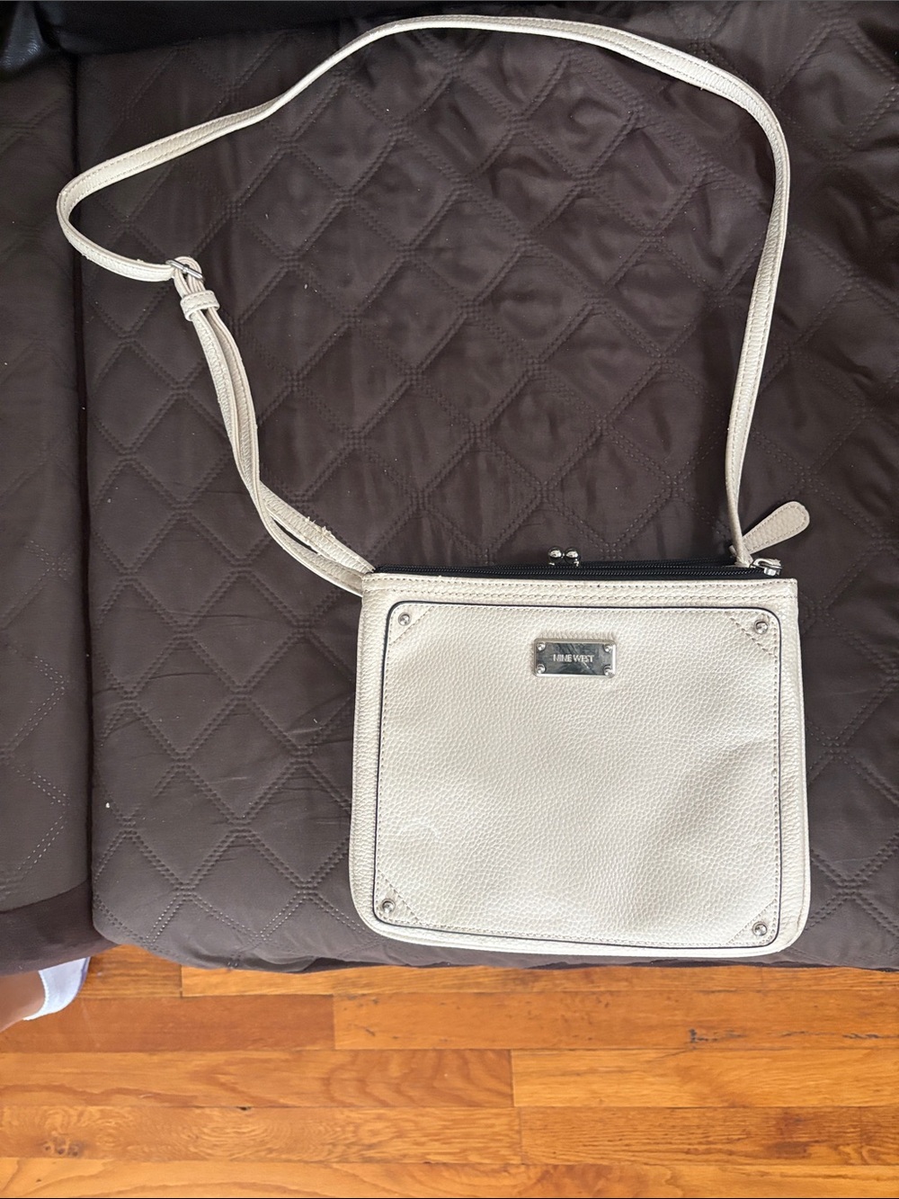 Nine West Cream Crossbody Bag with Adjustable Strap